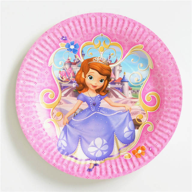 Księżniczka Zosia Disney - zestaw jednorazowych naczyń na imprezę dla dzieci: serwetki, talerze, puchary, widelce, łyżki - motyw dekoracji urodzinowych i Baby Shower - Wianko - 5