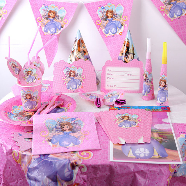 Księżniczka Zosia Disney - zestaw jednorazowych naczyń na imprezę dla dzieci: serwetki, talerze, puchary, widelce, łyżki - motyw dekoracji urodzinowych i Baby Shower - Wianko - 3