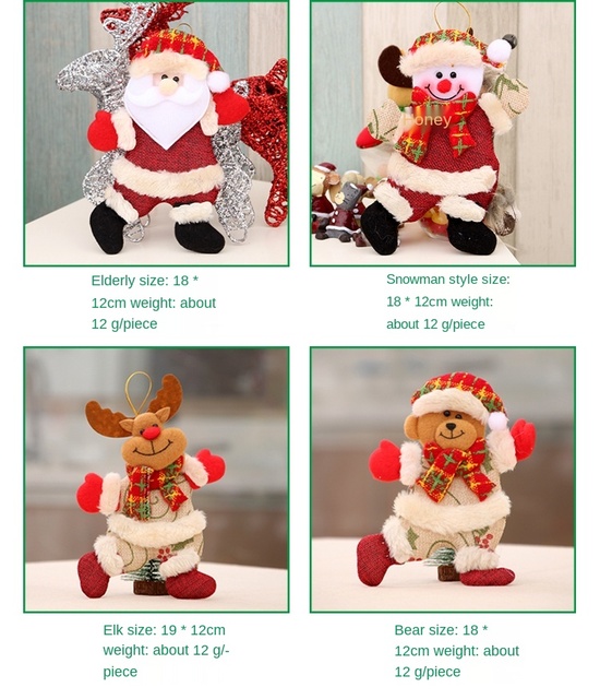 Nowość 2022 - Wisiorek świąteczny Santa Snowman Elk Pies Lalka Miś - Bożonarodzeniowe Ozdoby Choinkowe dla Dzieci - Wianko - 54