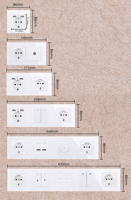 Gniazdo ścienne z uziemieniem COSWALL do ładowania USB A i type-c, 2A wyjście, panel PC matowy czarny E20 - Wianko - 16