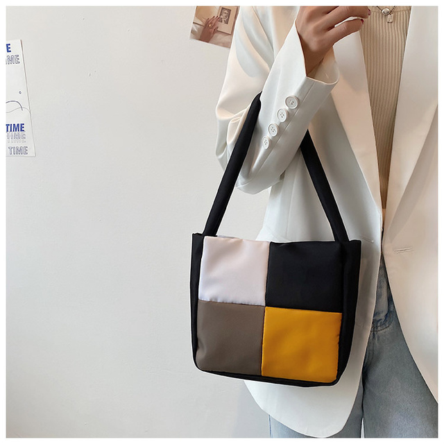 Nowoczesna torba damska jednoramienna na ramię w kontrastowe wzory kolorowych cukierków - lato 2021 - Wianko - 21