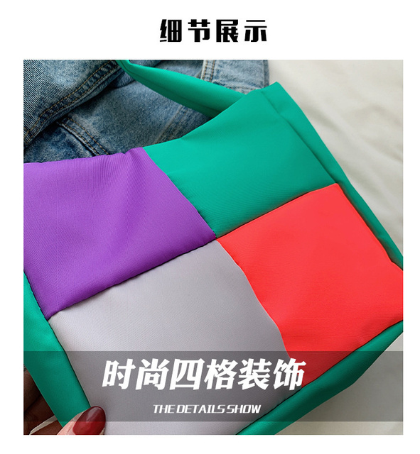 Nowoczesna torba damska jednoramienna na ramię w kontrastowe wzory kolorowych cukierków - lato 2021 - Wianko - 3