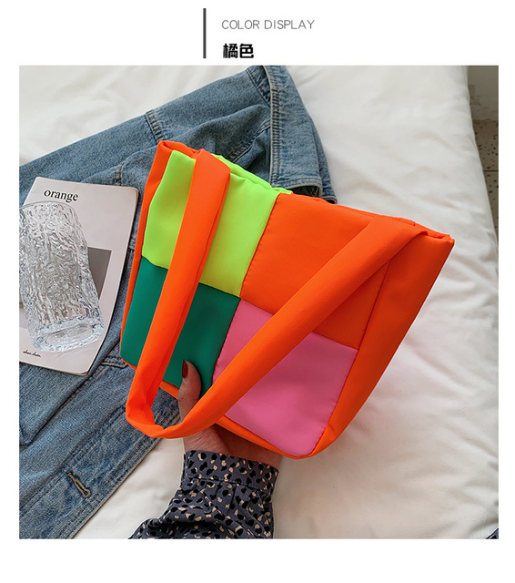 Nowoczesna torba damska jednoramienna na ramię w kontrastowe wzory kolorowych cukierków - lato 2021 - Wianko - 16