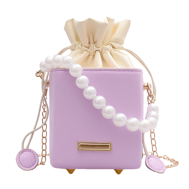 Kwadratowe pudełko na ramię - torba crossbody dla kobiet, wykonana z perłowej skóry PU i ozdobiona łańcuszkiem - Wianko - 18