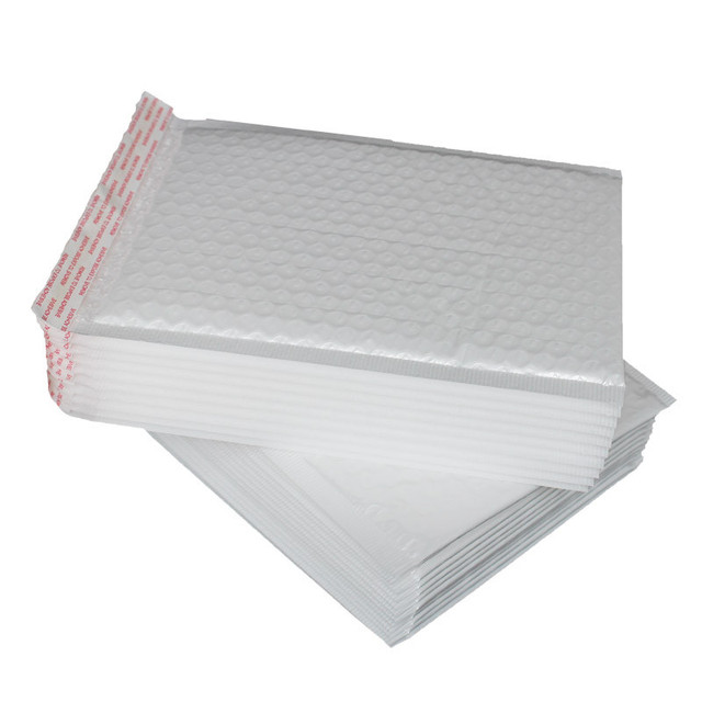 100 sztuk białych kopert piankowych samozamykających z wypełnieniem bąbelkowym, idealnych do wysyłki - Wianko - 4
