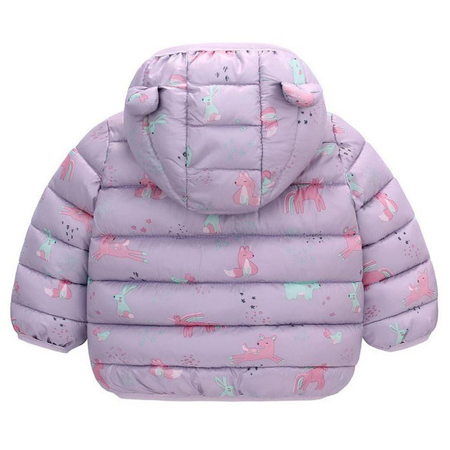 Kurtka płaszcz dziecięcy jednorożec, ocieplana, dla niemowląt, na zimę i jesień, dla chłopców i dziewczynek - parka puchowa - Wianko - 12