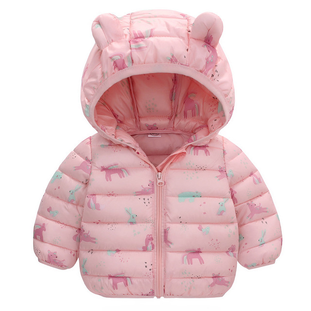 Kurtka płaszcz dziecięcy jednorożec, ocieplana, dla niemowląt, na zimę i jesień, dla chłopców i dziewczynek - parka puchowa - Wianko - 9
