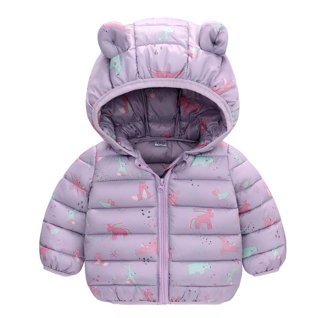 Kurtka płaszcz dziecięcy jednorożec, ocieplana, dla niemowląt, na zimę i jesień, dla chłopców i dziewczynek - parka puchowa - Wianko - 11