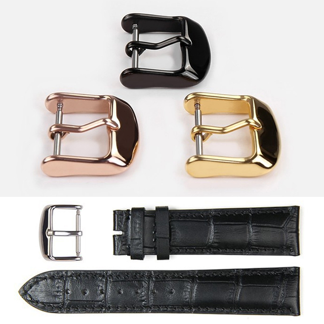 Pasek zegarka ze stali nierdzewnej, szerokości 10-22 mm, czarny/złoty/różowy, klamra zapasowa, wysoka jakość - Wianko - 13