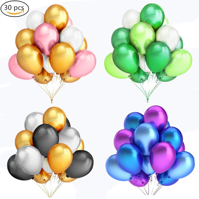 30 sztuk złotych, srebrnych i czarnych perłowych lateksowych balonów dekoracyjnych o rozmiarze 10 cali na urodziny, wesele i inne imprezy - Wianko - 1