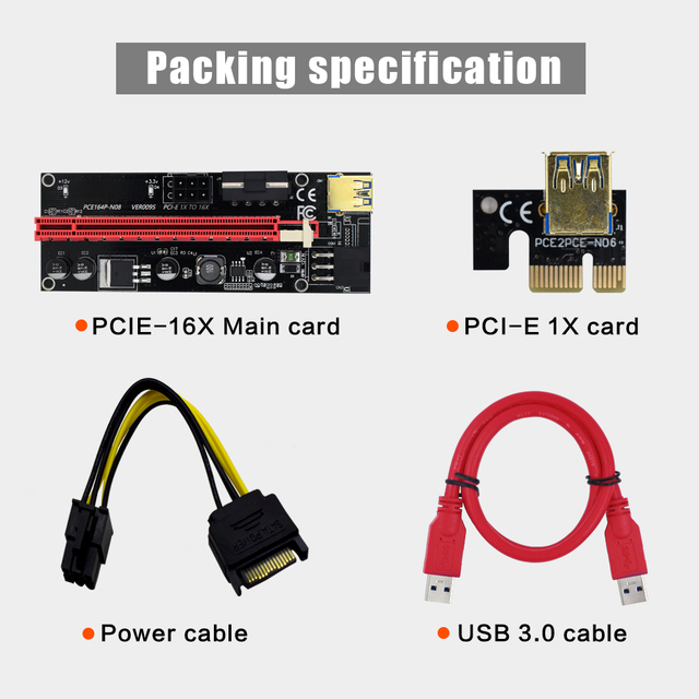 Karta rozszerzająca PCI-E/PCIE COVYIV 009s 009C 009S Plus z portem USB 3.0 i kablem 6-pin do górnictwa kryptowalut i kart graficznych - Wianko - 22
