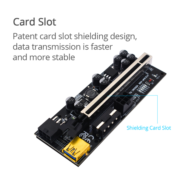 Karta rozszerzająca PCI-E/PCIE COVYIV 009s 009C 009S Plus z portem USB 3.0 i kablem 6-pin do górnictwa kryptowalut i kart graficznych - Wianko - 10