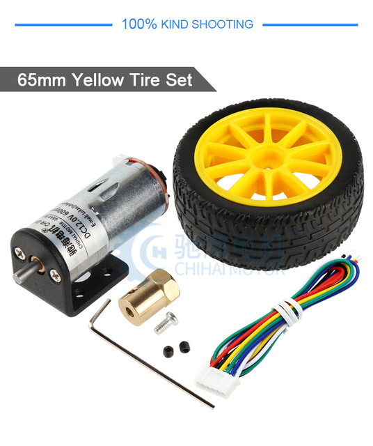 Silnik prądu stałego ChiHai Motor CHR-GM25-370ABHL z enkoderem i zestawem koła sprzęgła do DiY inteligentnego samochodu Arduino - Wianko - 15