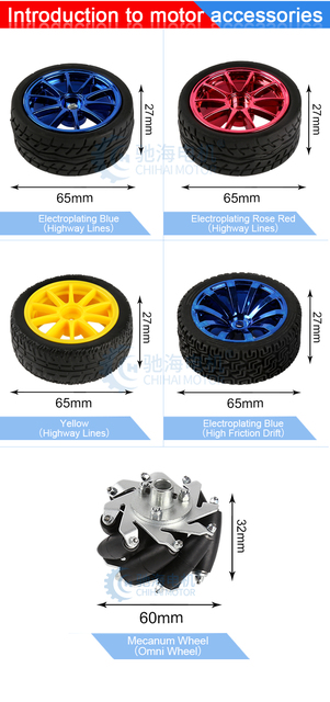 Silnik prądu stałego ChiHai Motor CHR-GM25-370ABHL z enkoderem i zestawem koła sprzęgła do DiY inteligentnego samochodu Arduino - Wianko - 5