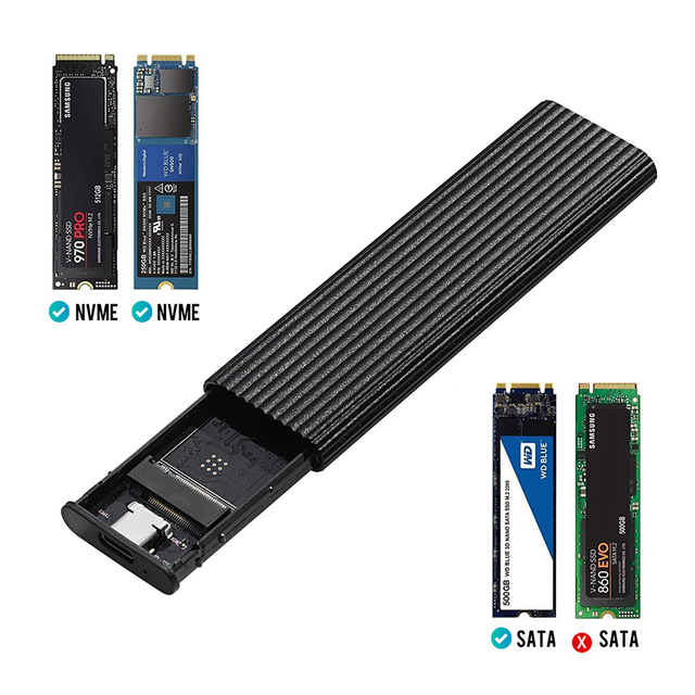 Obudowa SSD z podwójnym protokołem M2 do dysku twardego, USB 3.1 NVME Adapter SSD dla NVME PCIE - Wianko - 14