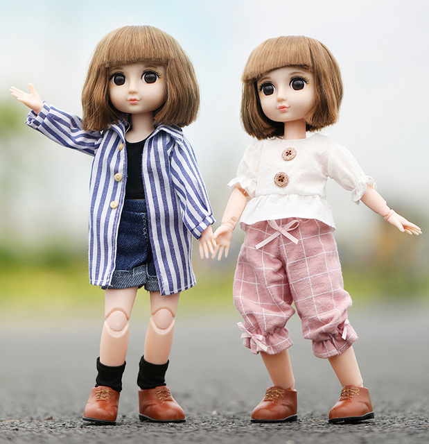 32cm BJD Doll ruchome wspólne dziewczyna dziecko reborn księżniczka element ubioru piękne DIY zabawki lalki z ubrania 1/6 moda lalka prezentWspólna lalka BJD 32cm do ręcznego robienia z ruchomymi kończynami i pięknymi elementami ubrań - Wianko - 2