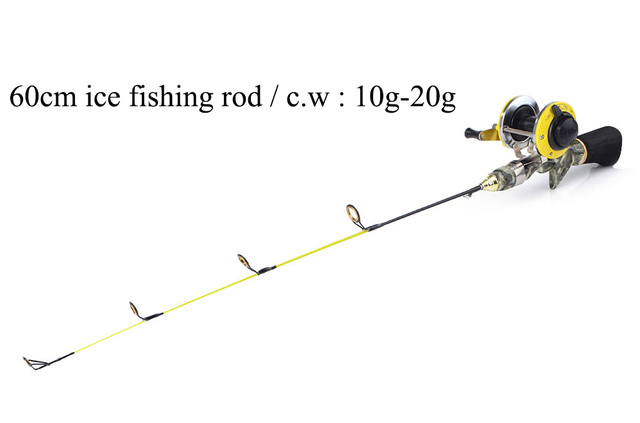 Nowa mini przenośna słup na zimę 50cm/60cm wędka do wędkowania podlodowego Pesca żywicą Casting + Reel Combo Peche - Wianko - 1