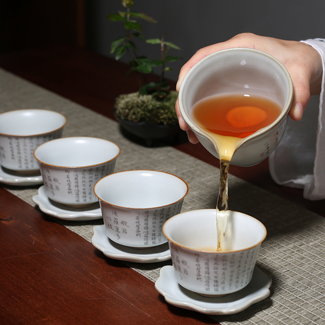 Zestaw 2 chińskich ręcznie wykonanych ceramicznych filiżanek do herbaty Oolong - Wianko - 2