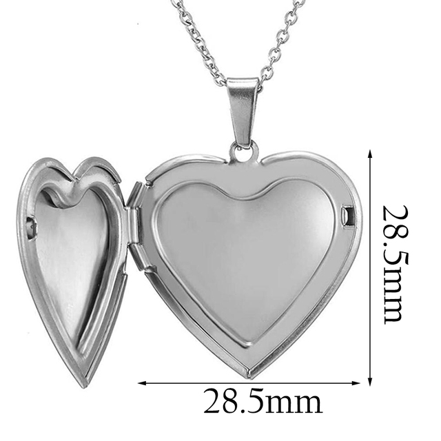 Wisiorek naszyjnik z sercem na zdjęcia ze stali nierdzewnej - otwierany medalion w kształcie serca - Wianko - 1