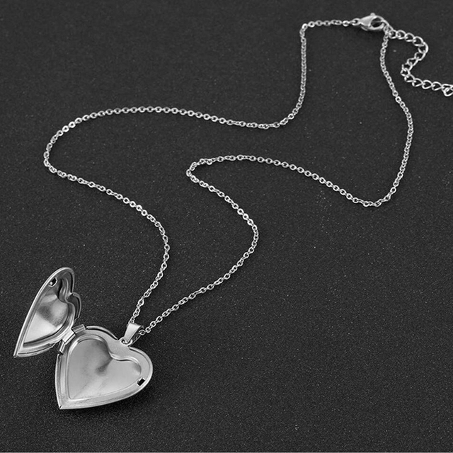 Wisiorek naszyjnik z sercem na zdjęcia ze stali nierdzewnej - otwierany medalion w kształcie serca - Wianko - 3