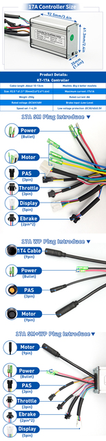 Kontroler KT Ebike wodoodporny 36V/48V 250W-1000W bezszczotkowy złącze Kunteng - Wianko - 3