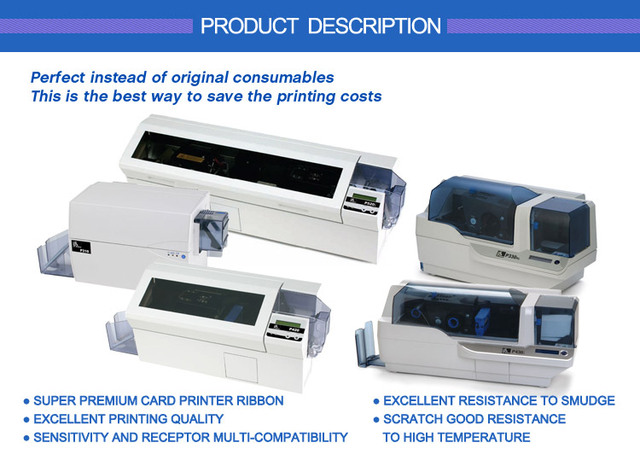 Zestaw 2 sztuk kolorowych wstążek YMCKO do drukarek kart Generic 800015-440 o pojemności 200 obrazów Zebra P310i P320i P330i P420i P430i P520i - Wianko - 2