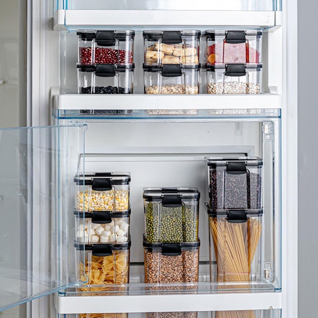 Pojemniki kuchenne na suche przechowywanie żywności – zestaw przezroczystych pudełek Spaghetti kluski zamknięte - Wianko - 11