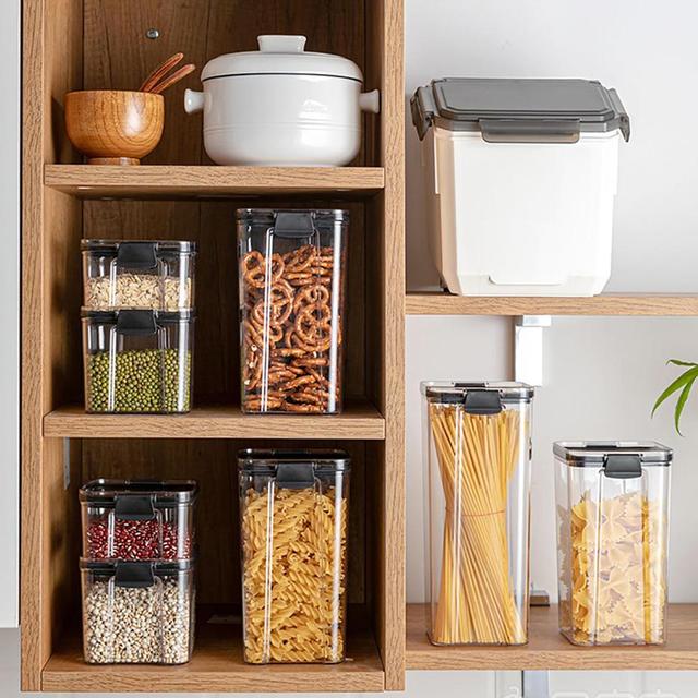 Pojemniki kuchenne na suche przechowywanie żywności – zestaw przezroczystych pudełek Spaghetti kluski zamknięte - Wianko - 10