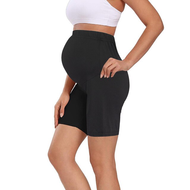 Legginsy damskie spodenki ciążowe spodenki domowe nad brzuchem joga sportowe spodenki ciążowe ubrania jednolity kolor Legging w ciąży - Wianko - 5