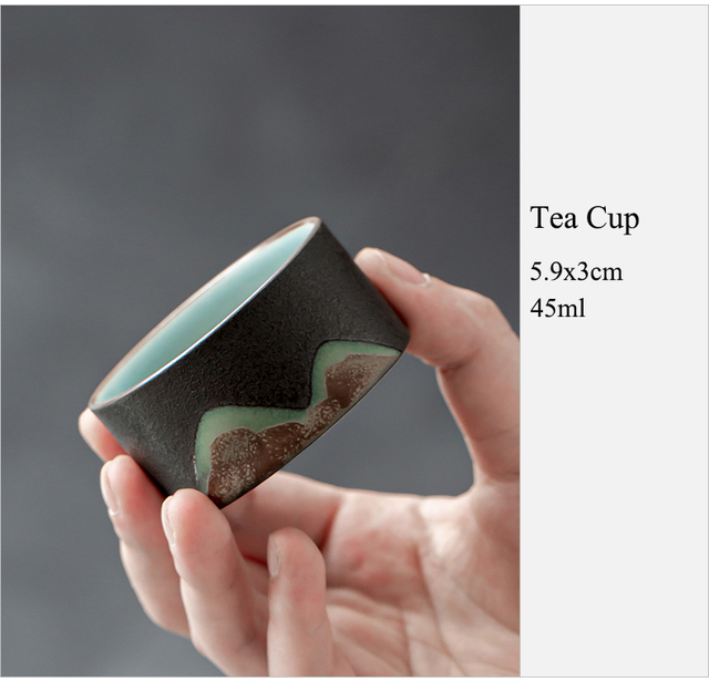 Ceramiczny zestaw do herbaty TANGPIN z 2 filiżankami - przenośny i idealny na podróże - górska elegancja - Wianko - 13
