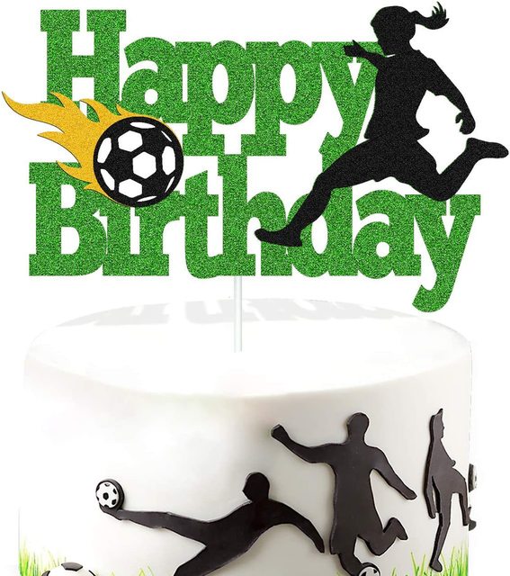 Piłka nożna ozdoba tortu chłopiec/dziewczyna, babeczka urodzinowa, dekoracja ślubna, Baby Shower - Wianko - 1