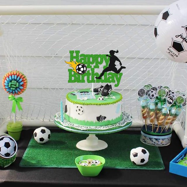 Piłka nożna ozdoba tortu chłopiec/dziewczyna, babeczka urodzinowa, dekoracja ślubna, Baby Shower - Wianko - 3