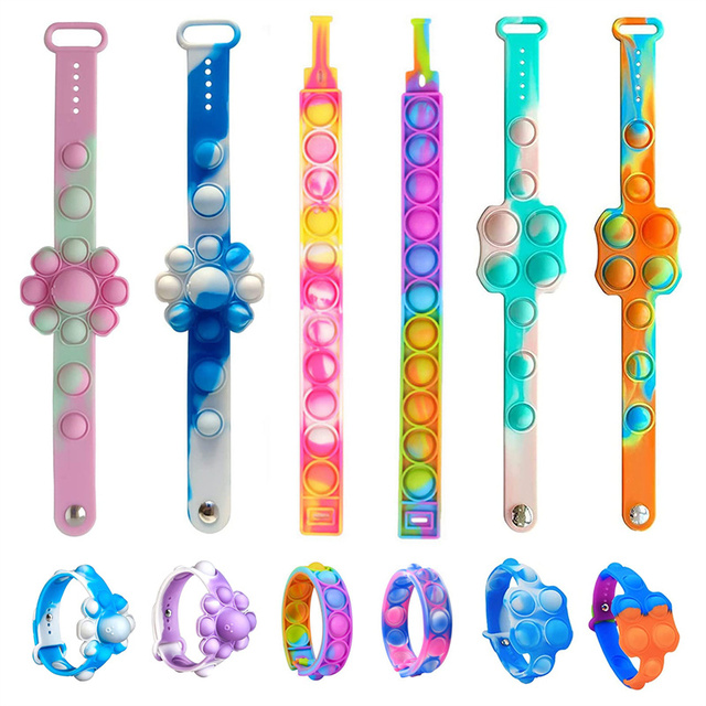 Bransoletka silikonowa Push Bubble Dimple Fidget Spinner – zabawka sensoryczna na rękę dla dzieci i dorosłych - Wianko - 11
