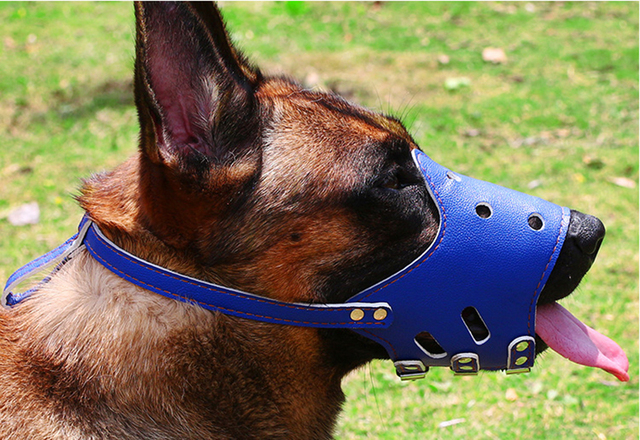 Kołnierz kagańca regulowany dla małych i dużych psów - PU skóra, maska anti-bite i anti-barking - Wianko - 8