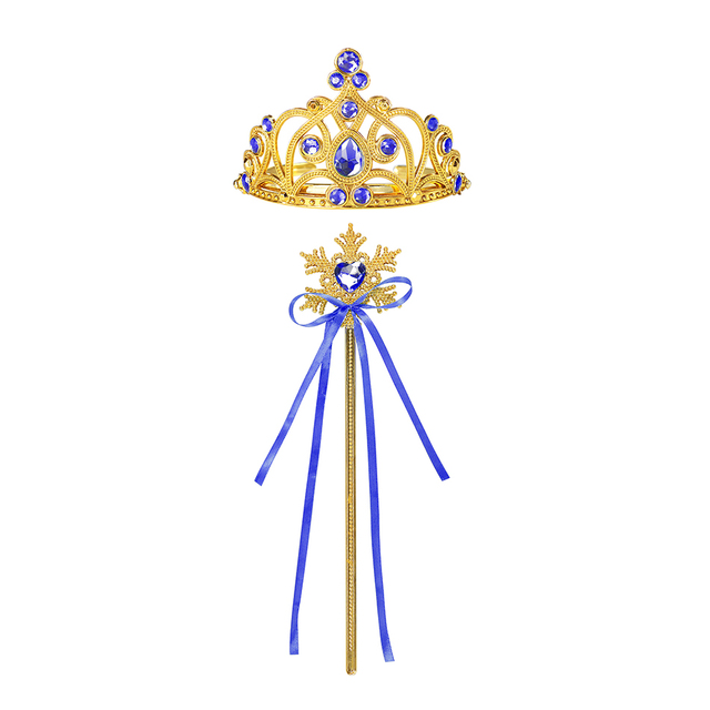 Naszyjnik korona Elsa Anna dla dzieci - zestaw naklejek, kolczyki serca i bransoletka Mrożona z pałąkiem na głowę księżniczka JYF - Wianko - 10