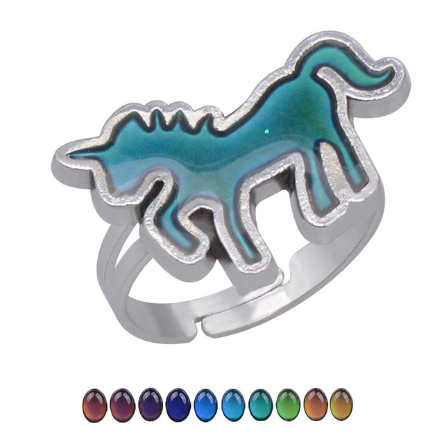 Pierścień kobiety JUCHAO z magiczną zmianą koloru - jednorożec biżuteria pierścionek - Wianko - 2