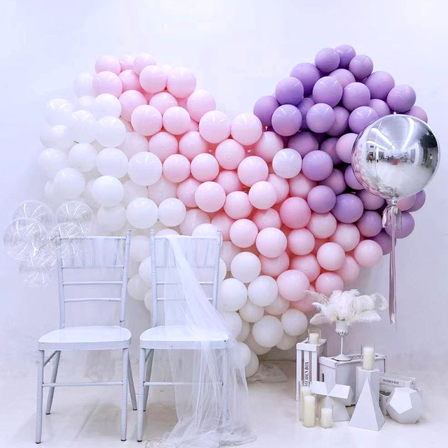 10/20 sztuk różowy biały Macaron lateksowe balony - dekoracje na imprezę urodzinową, ślubne, Baby Shower - Wianko - 2