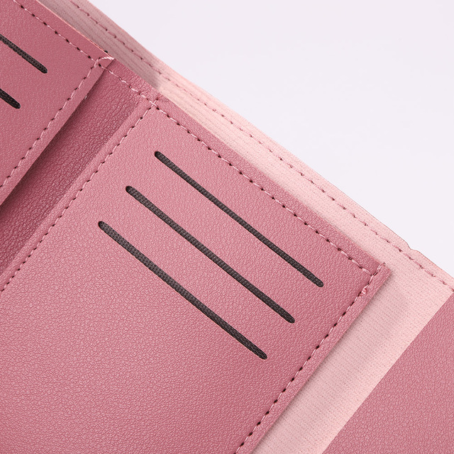 Stylowy damski portfel potrójnie składany z klamerką w jednolitym kolorze - Wianko - 14