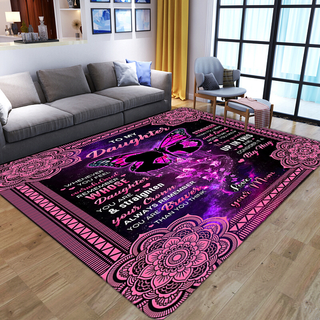 Wspaniały dywan 3D z kwiatowym motywem dla salonu, sypialni, łazienki - czerwone ptaki, duża powierzchnia, antypoślizgowy - Wianko - 5