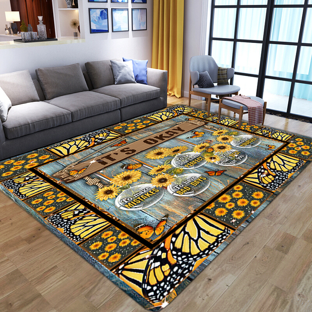 Wspaniały dywan 3D z kwiatowym motywem dla salonu, sypialni, łazienki - czerwone ptaki, duża powierzchnia, antypoślizgowy - Wianko - 1