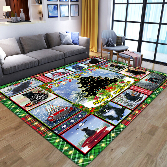 Wspaniały dywan 3D z kwiatowym motywem dla salonu, sypialni, łazienki - czerwone ptaki, duża powierzchnia, antypoślizgowy - Wianko - 19