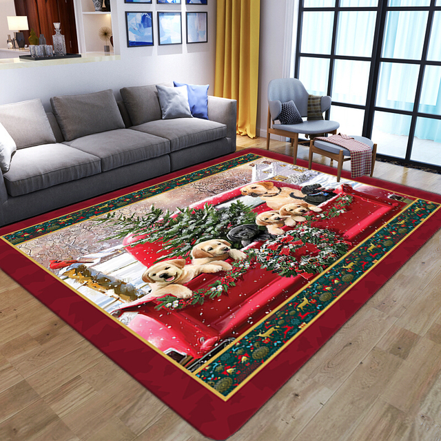 Wspaniały dywan 3D z kwiatowym motywem dla salonu, sypialni, łazienki - czerwone ptaki, duża powierzchnia, antypoślizgowy - Wianko - 3