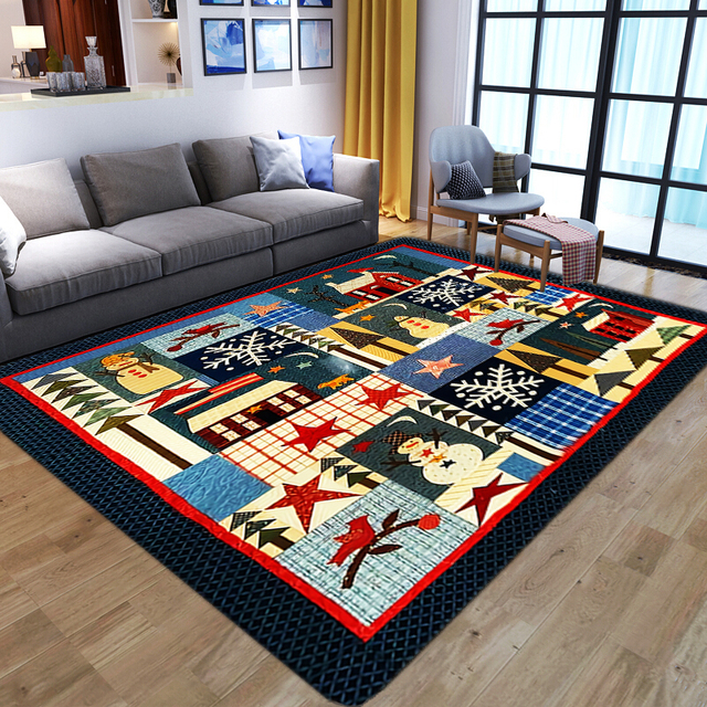 Wspaniały dywan 3D z kwiatowym motywem dla salonu, sypialni, łazienki - czerwone ptaki, duża powierzchnia, antypoślizgowy - Wianko - 23