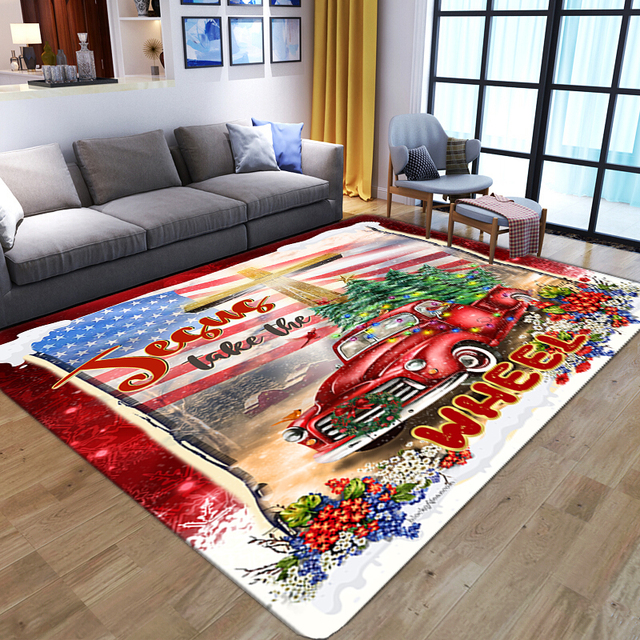 Wspaniały dywan 3D z kwiatowym motywem dla salonu, sypialni, łazienki - czerwone ptaki, duża powierzchnia, antypoślizgowy - Wianko - 2
