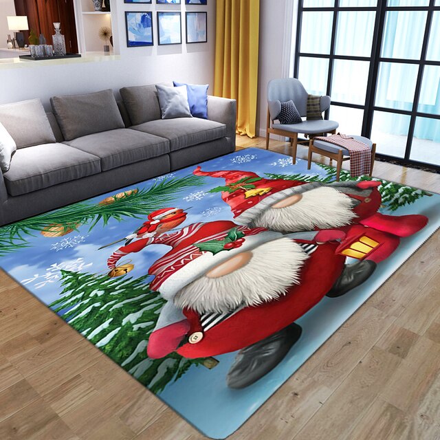 Wspaniały dywan 3D z kwiatowym motywem dla salonu, sypialni, łazienki - czerwone ptaki, duża powierzchnia, antypoślizgowy - Wianko - 12