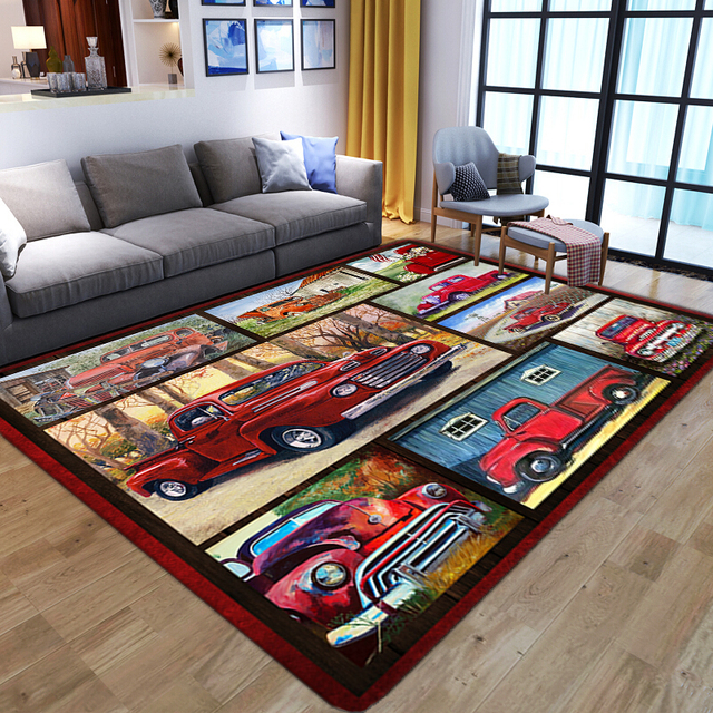 Wspaniały dywan 3D z kwiatowym motywem dla salonu, sypialni, łazienki - czerwone ptaki, duża powierzchnia, antypoślizgowy - Wianko - 9