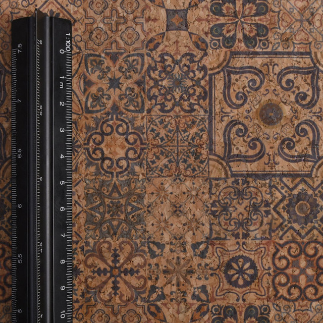 Skóra syntetyczna na tle do tapicerki, torby i butów - 100*137cm, naturalne drewno korkowe - Wianko - 30