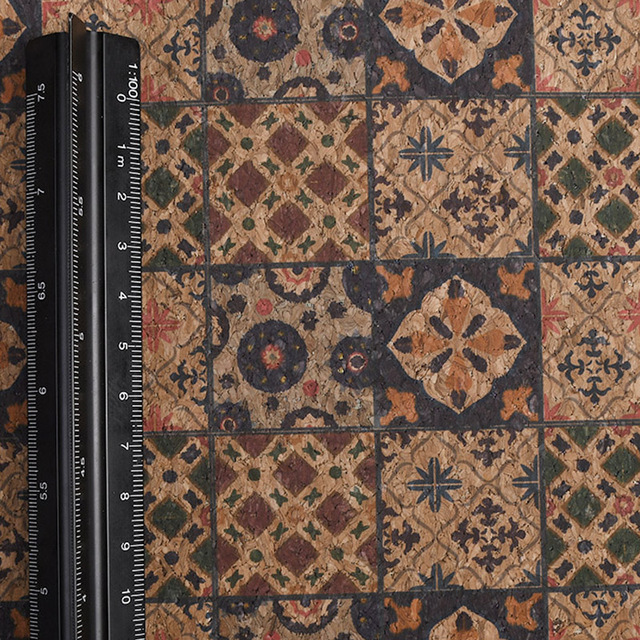 Skóra syntetyczna na tle do tapicerki, torby i butów - 100*137cm, naturalne drewno korkowe - Wianko - 29