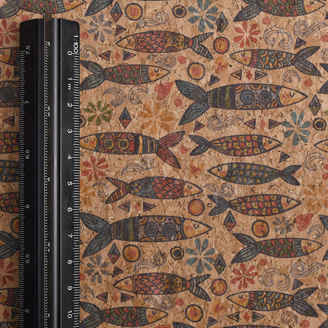Skóra syntetyczna na tle do tapicerki, torby i butów - 100*137cm, naturalne drewno korkowe - Wianko - 33