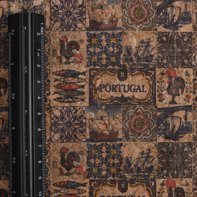 Skóra syntetyczna na tle do tapicerki, torby i butów - 100*137cm, naturalne drewno korkowe - Wianko - 32